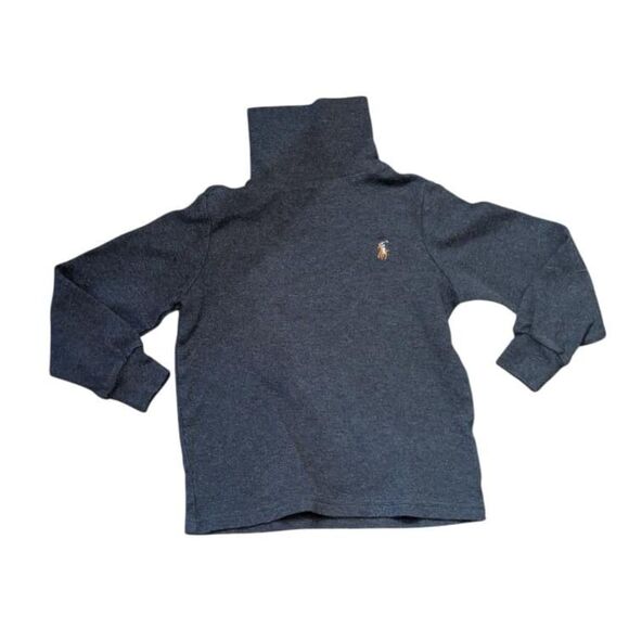 Polo Ralph Lauren 3T Gray Turtleneck Long Sleeve Shirt Toddler Preppy - Picture 2 of 5